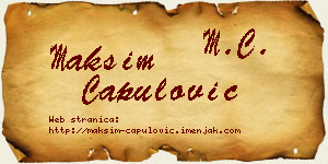 Maksim Capulović vizit kartica